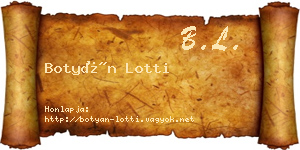 Botyán Lotti névjegykártya